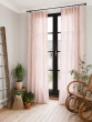 Lot de 2 Rideaux Gaze de Coton Guimauve 140x300 cm Ajustables – 8 Anneaux Pinces Inclus – Rideaux Tamisants Haut de Gamme