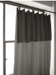 Rideau Ajustable Double Gaze de Coton 140 x 300 cm avec 8 Anneaux Pince GAÏA Granit – Hauteur Modulable