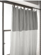 Lot de 2 rideaux 140 x 300 cm – Double gaze de coton – Gris clair – 