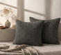 Lot de 2 Taies d’Oreiller 60 x 60 cm – Gaze de Coton Brodée – GAÏA BOHO Granit