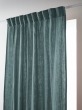 Lot de 2 Rideaux Galon Fronceur double Gaze de coton – Bleu canard – 140 x 240 cm