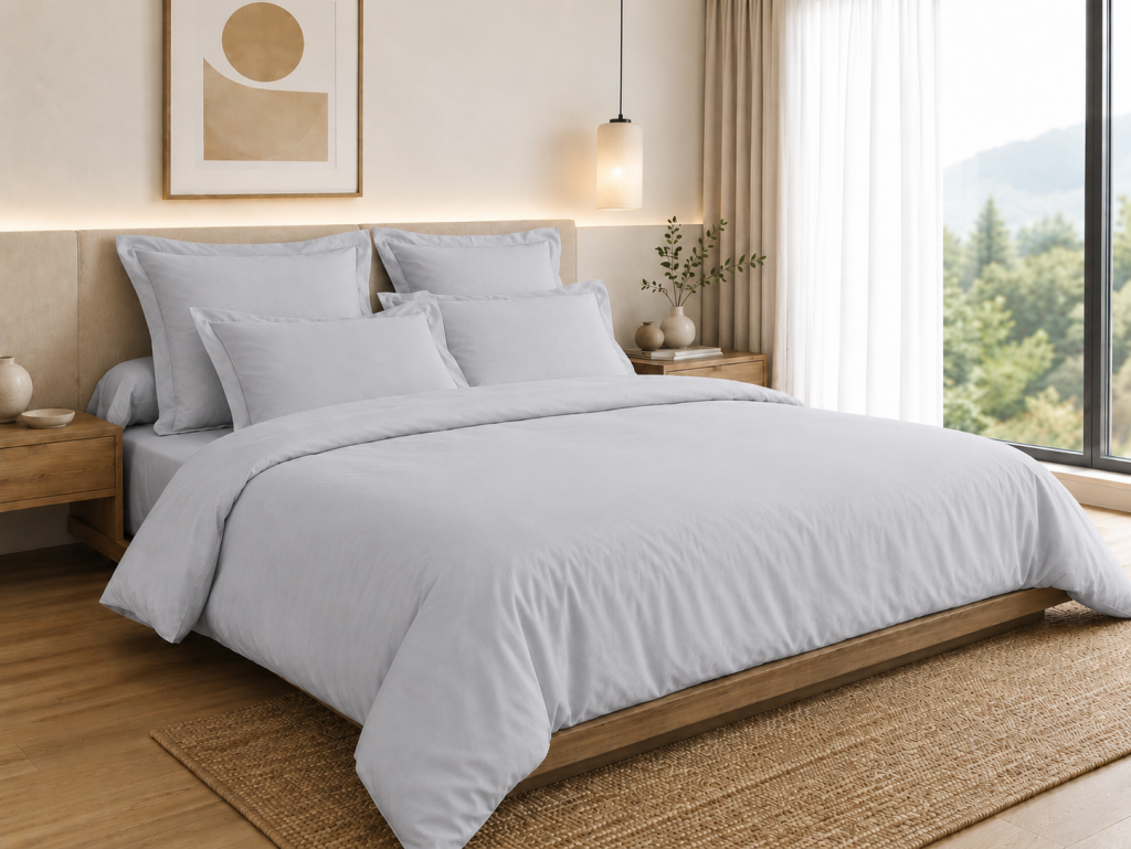Housse de Couette 260 x 240 cm – 100% Coton 57 Fils/cm² – Nuage