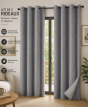 Lot de 2 Rideaux 140 x 240 cm – Blackout total & Thermique – Double polaire – Gris