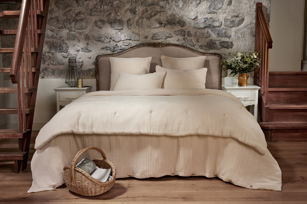 Housse de couette 260 x 240 cm quadruple gaze de coton Bella Pampa