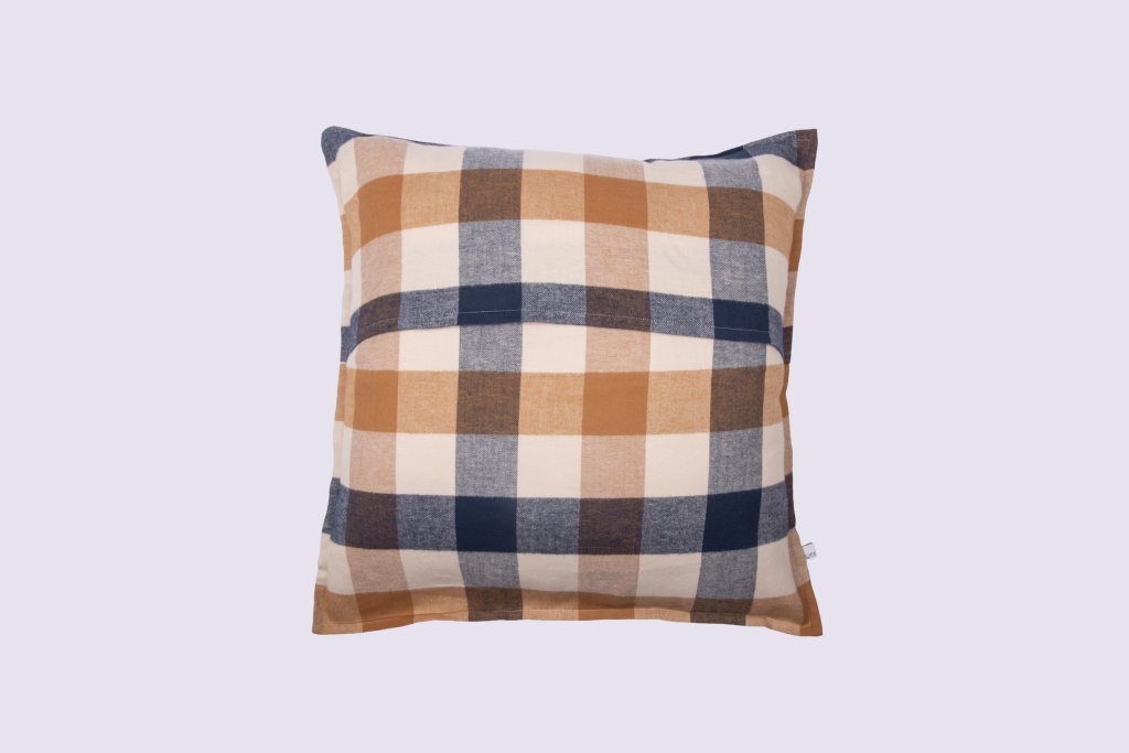 Taie d’oreiller 63 x 63 cm Flanelle de coton BASILE – Carreaux