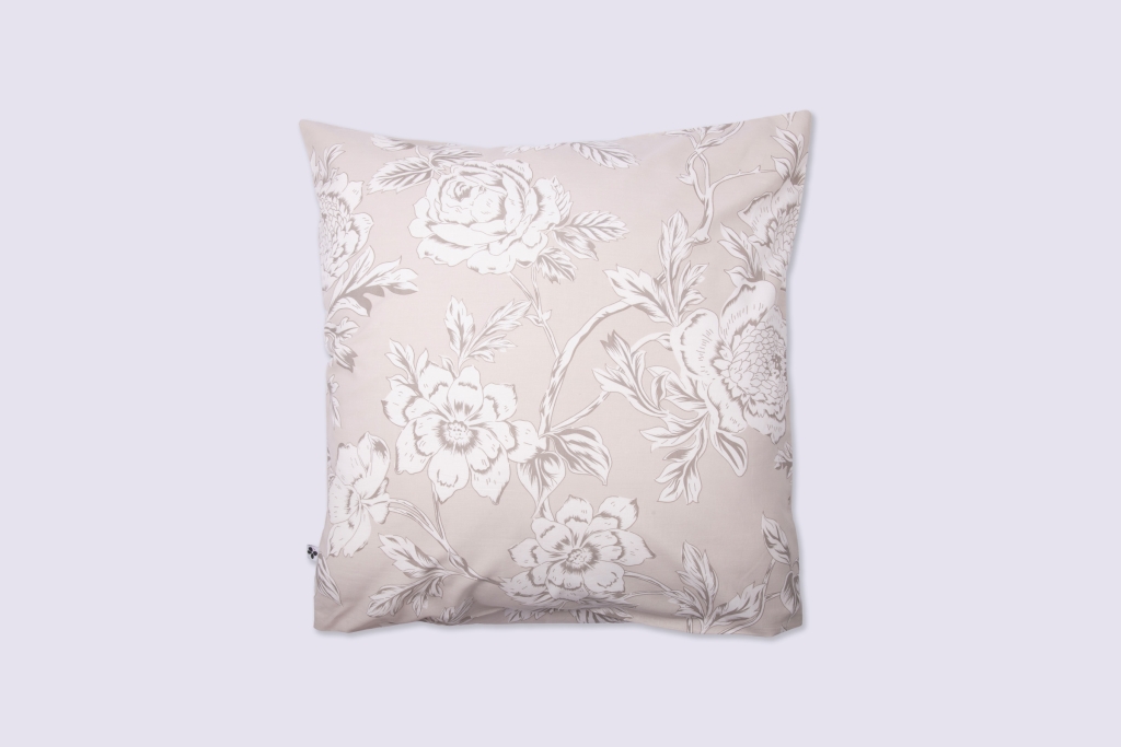 Taie d’oreiller 63 x 63 cm - 100 % coton 57 fils - Imprimé floral réversible NORA