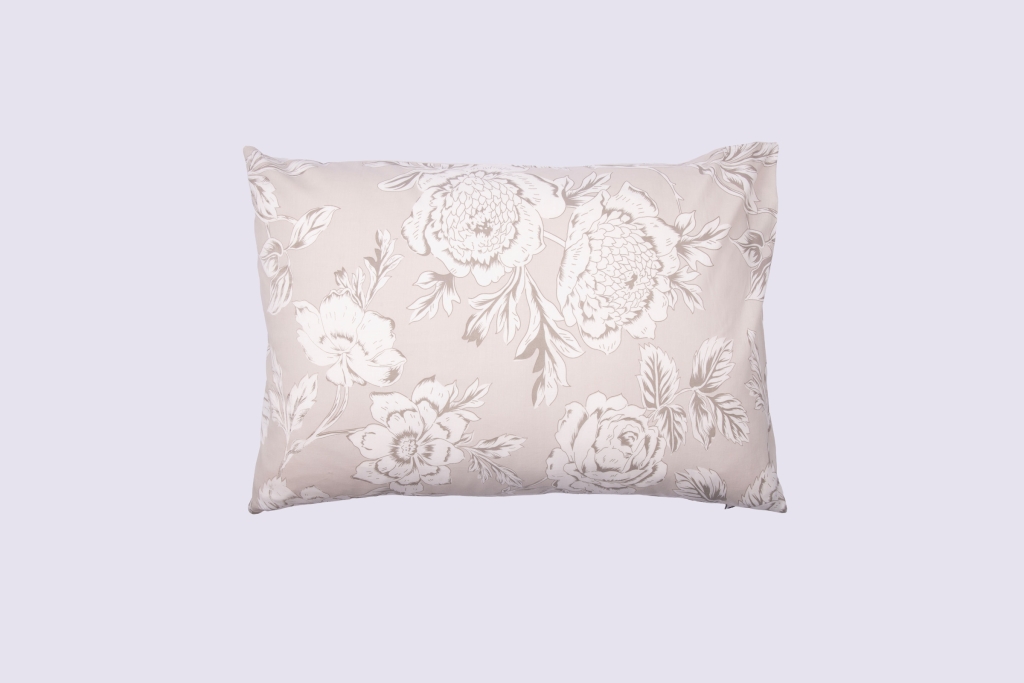 Taie d’oreiller 50 x 70 cm - 100 % coton 57 fils - Imprimé floral réversible NORA