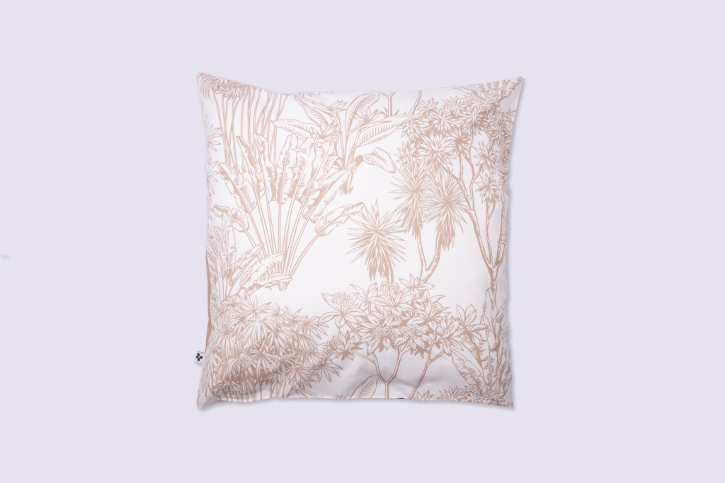 Taie d’oreiller 63 x 63 cm - 100 % coton 57 fils - Imprimé végétal JAVA