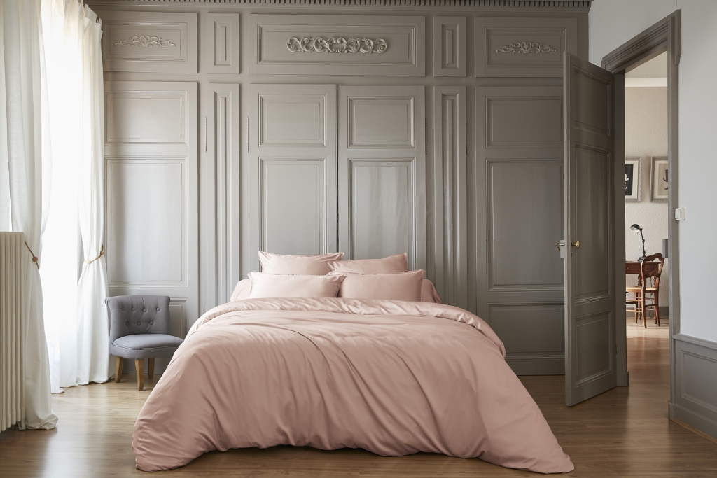 Housse de couette 260 x 240 cm 100% viscose de bambou 120 fils SALOMÉ – Blush
