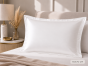 Taie d'Oreiller 50 x 70 cm Blanc – Satin de Coton 120 Fils/cm² – Hôtellerie Haut de Gamme