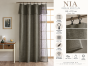Rideau ajustable + 8 anneaux pince 140 x 270 cm Polyester effet lin NIA Kaki