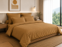 Housse de Couette 260 x 240 cm – 100% Coton 57 Fils/cm² – Caramel