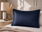 Taie d'Oreiller 50 x 70 cm Bleu velours – Satin de Coton 120 Fils/cm² – Hôtellerie Haut de Gamme