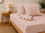 Pack Drap Housse 140 x 190 cm + 2 Taies d’Oreiller 60 x 60 cm Double Gaze de Coton GAÏA Guimauve