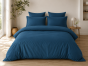 Parure de Lit Complète 240 x 220 cm Bleu - 100% Coton 57 Fils - Drap-Housse 140x190 + 4 Taies