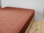 Pack Drap Housse 140 x 190 cm + 2 Taies d’Oreiller 60 x 60 cm Double Gaze de Coton GAÏA Terracotta