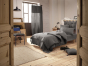 parure de lit 140 x 200 cm + drap housse 90 x 190 cm + 1 taie 60 x 60 cm double gaze de coton Granit