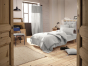 Parure de lit 140 x 200 cm + drap housse 90 x 190 cm + 1 taie 60 x 60 cm double gaze de coton Nuage