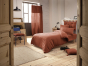 parure de lit 140 x 200 cm + drap housse 90 x 190 cm + 1 taie 60 x 60 cm double gaze de coton Terracotta