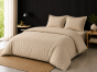 Pack complet housse de couette percale 78 fils pour lit 140 x 190 cm Sable