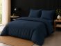 Pack complet housse de couette percale 78 fils pour lit 140 x 190 cm Bleu nuit