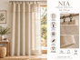 Rideau ajustable + 8 anneaux pince 140 x 270 cm Polyester effet lin NIA Sable