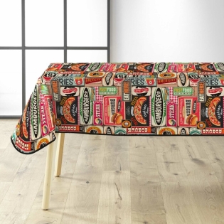 Nappe Rectangulaire 140 x 240 cm PVC Imprimé Americano – Esprit Diner Rétro