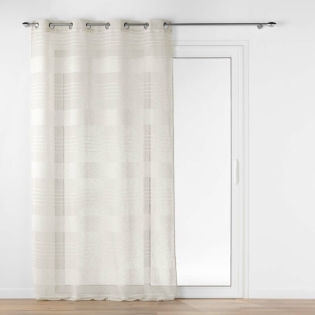Voilage a oeillets 140 x 240 cm effet lin tissé Janice Beige