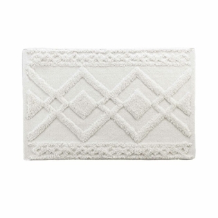 Tapis de bain 50 x 80 cm coton jacquard tufte gladis Sans