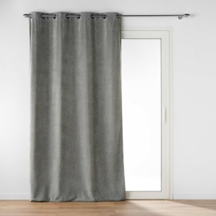 Rideau tamisant 135 x 260 cm velours uni Novana Anthracite
