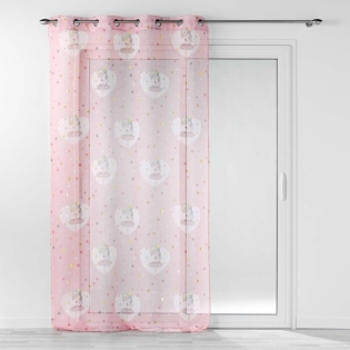 Panneau a oeillets 140 x 240 cm voile sable imprime metallise petite etoile Sans