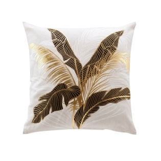 Coussin dehoussable 45 x 45 cm coton imprime or Aileen