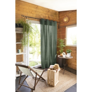 Rideau 100% coton prélavé 140 x 260 cm Kala Vert romarin