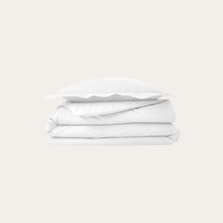 Parure de couette 260 x 240 cm + 2 taie 50 x70 cm  en percale de coton Blanc