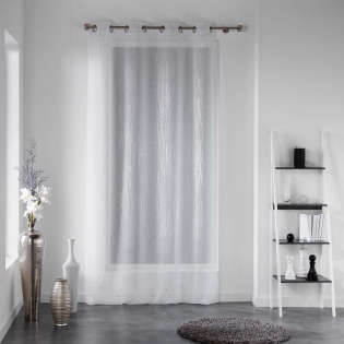 Panneau a oeillets 140 x 240 cm voile sable applique filiane Blanc