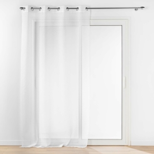 Voilage grande hauteur 140 x 280 cm voile sablé Amani Blanc