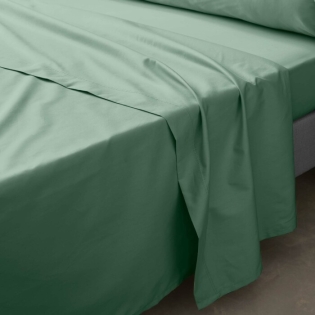 Drap plat 2 pers. 240 x 300 cm percale de coton 78 fils Tilleul