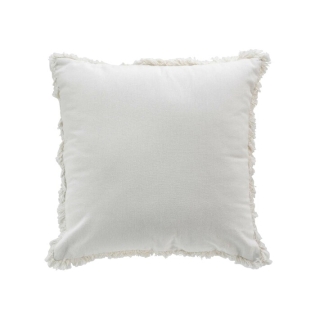 Coussin déhoussable à franges 45 x 45 cm coton Eve Naturel