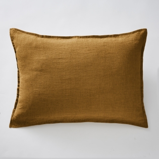 Taie d'oreiller 50 x 70 cm en lin lavé Soline Caramel
