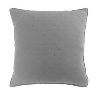 Housse de coussin 60 x 60 cm microfibre bicolore Mellow chic Gris/blanc