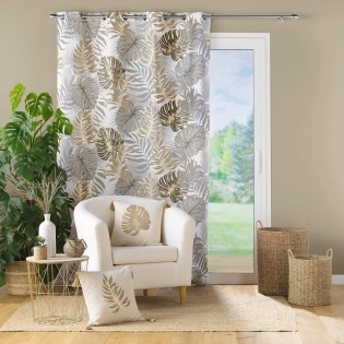 Rideau à oeillets Mogador - 140 x 260 cm, Polyester Imprimé Métallisé