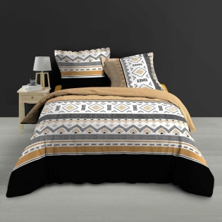 Housse de couette 260 x 240 cm percale de coton 78 fils imprimé  Astraline