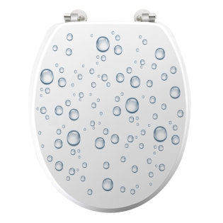 Abattant wc charnieres metal 37.5 x 46 cm mdf imprime Bubble