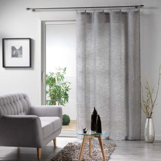Voilage a anneaux 140 x 240 cm effet lin Milza Anthracite
