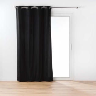 Rideau a oeillets 135 x 260 cm coton recyclé Twily Noir