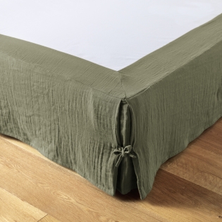 Cache-sommier gaze de coton 160 x 200 cm Gaia Romarin