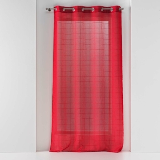Panneau a oeillets 140 x 240 cm voile sable fantaisie eulalie Rouge