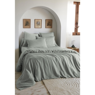 Housse de Couette 260 x 240 cm – Lyocell Uni Lysandre Lichen