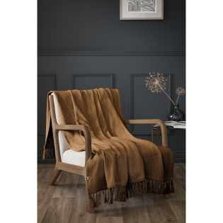 ChatGPT a dit :  Plaid 130x160 cm en coton texturé Sixtine – Camel