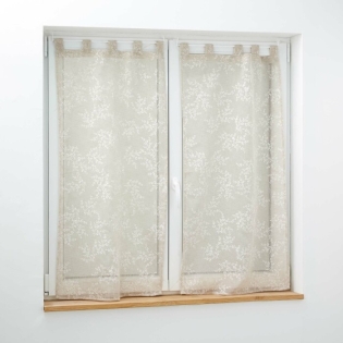 Paire droite passants 2 x 60 x 120 cm voile tisse applique karla Taupe